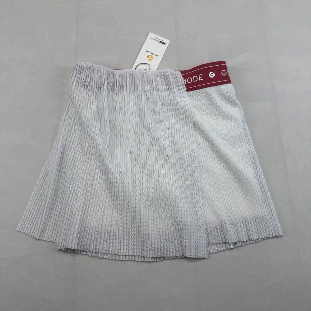 Glovemode Women's Large White Pleated Tennis Skirt Skort Athletic NWT
